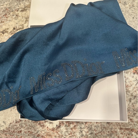 Miss Dior Silk Scarf Dark Green 64” x 26” - Picture 6 of 8